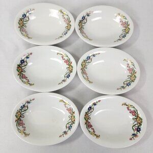 Lot of 6 Oval Bowls Dishes Mayer China 362 4.5x6 Small Oval Platter Floral HTF